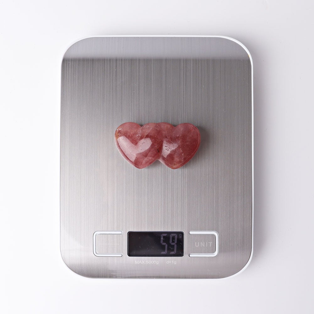 2.3" Strawberry Double Heart Crystal Carvings Wholesale Crystals USA