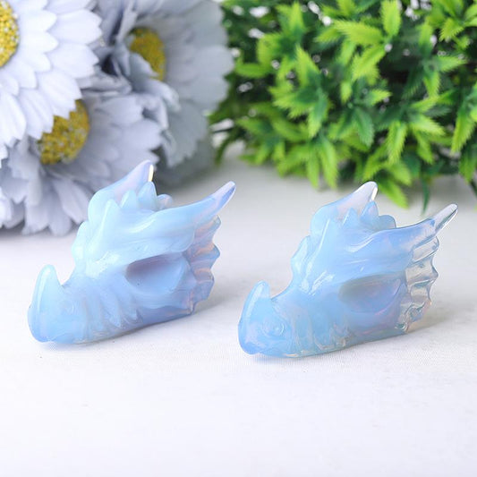 2.7" Blue Opalite Dragon Head Crystal Carvings Wholesale Crystals USA