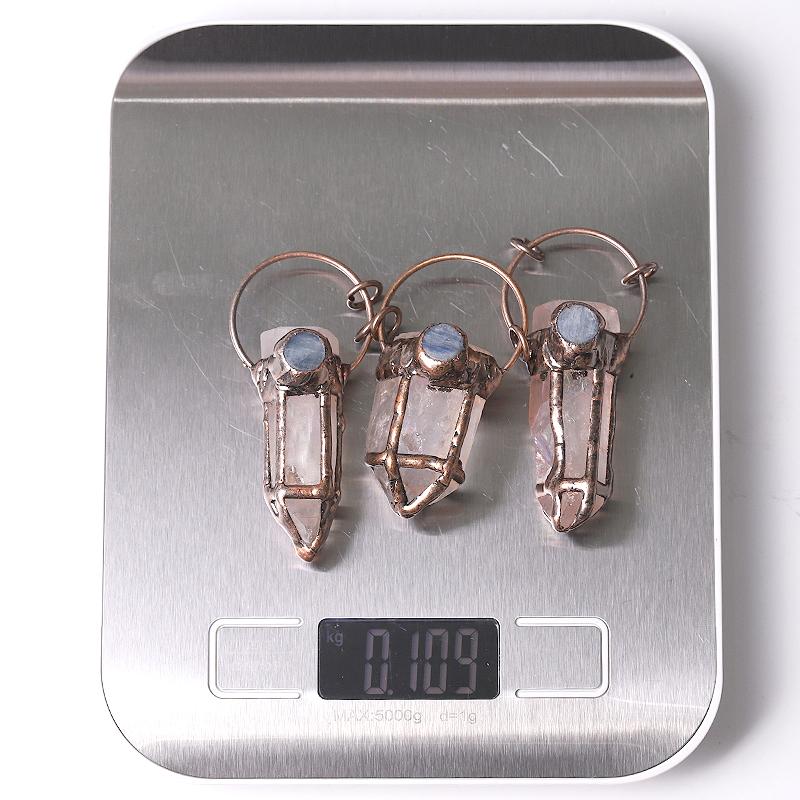 3" Rose Quartz with Kyanite Pendant for Jewelry DIY Wholesale Crystals USA