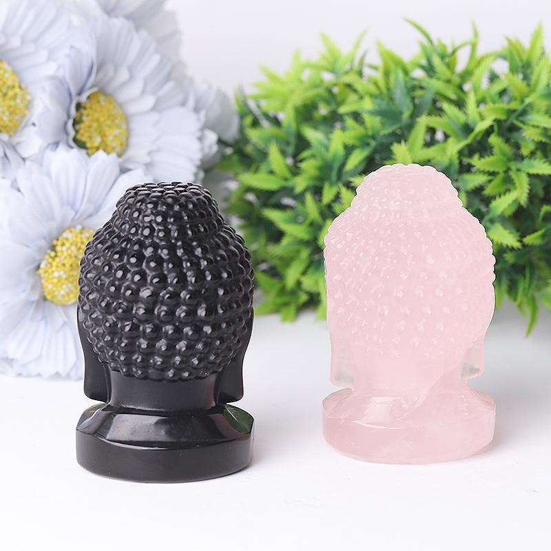 3" Buddha Head Crystal Carvings Wholesale Crystals USA