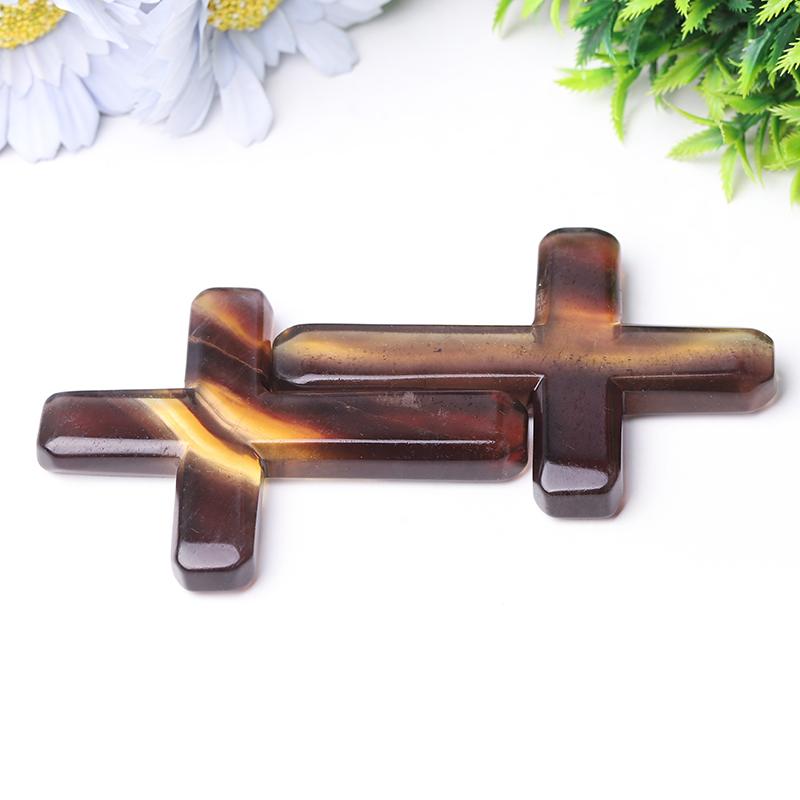 4" Fluorite Cross Crystal Carvings Wholesale Crystals USA