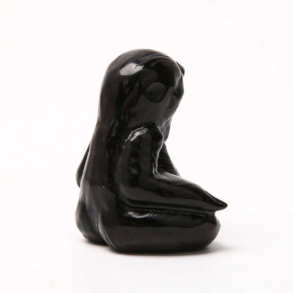 Black Obsidian Hand Carved Sloth Wholesale Crystals USA