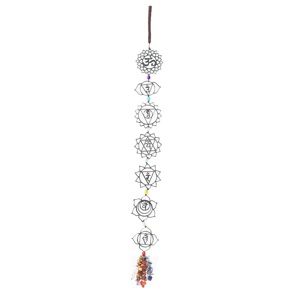 Chakra Metal Car Hanging Ornament With Crystal Tassel Wholesale Crystals USA