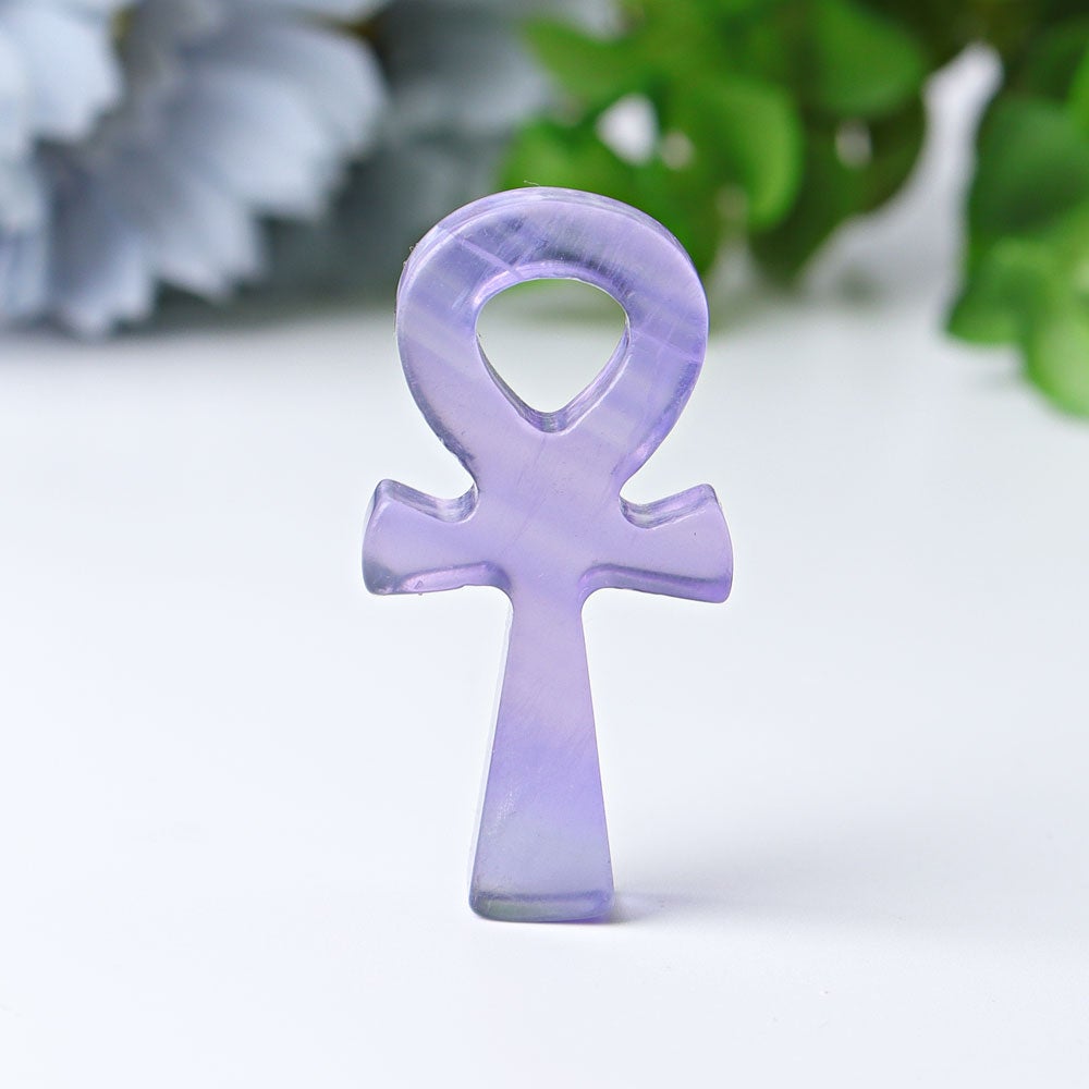 2" Fluorite Egypt Cross Crystal Carvings Wholesale Crystals USA