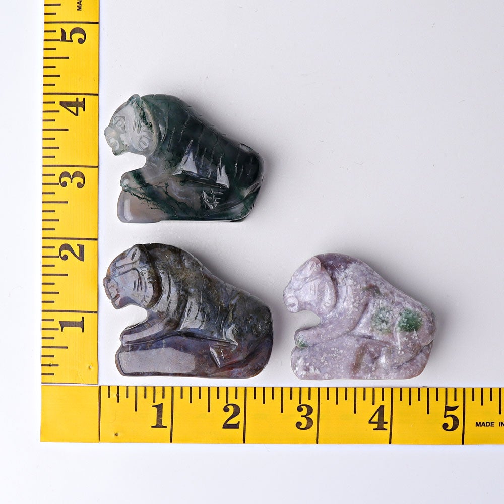 2.2" Moss Agate Tiger Crystal Carvings Wholesale Crystals USA