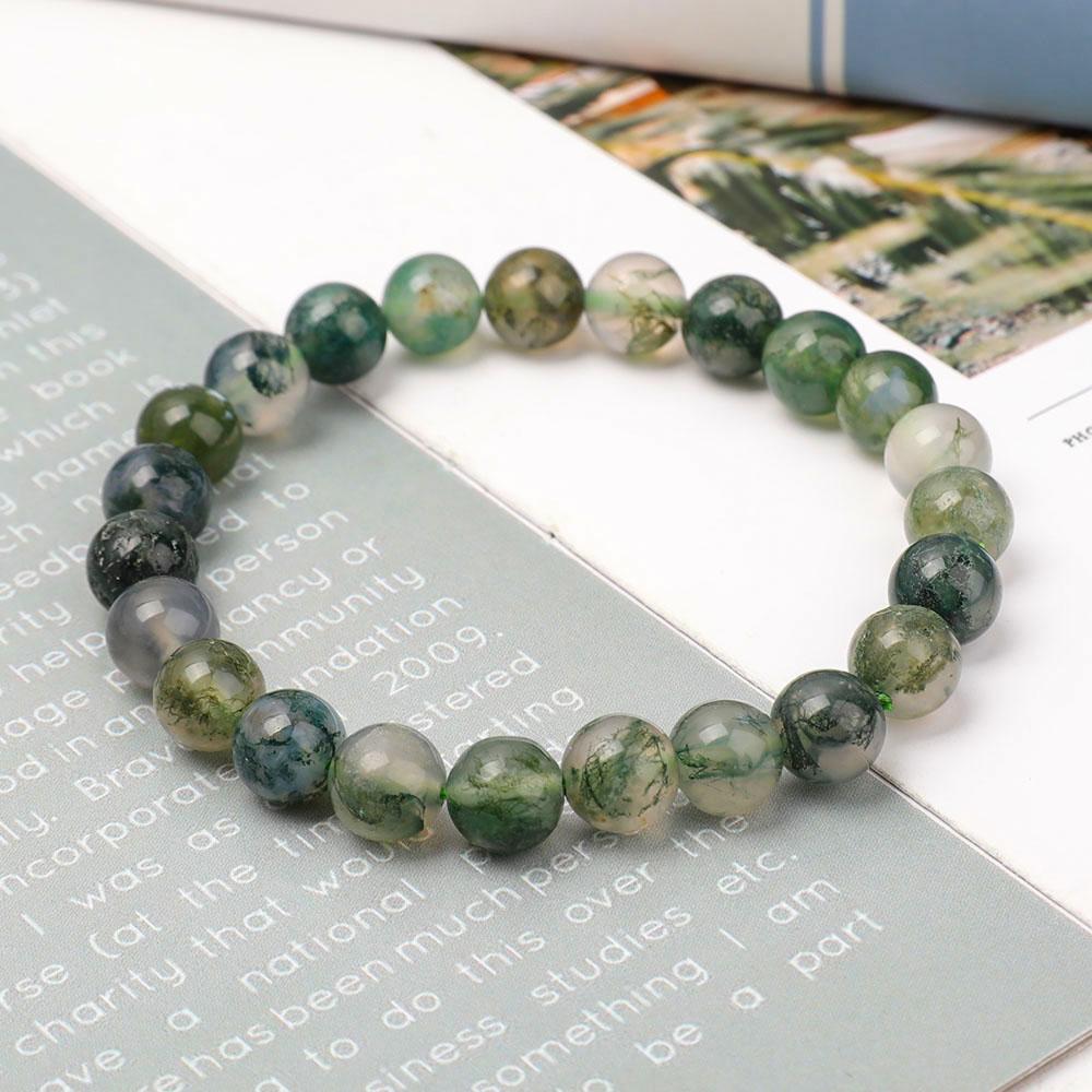 8mm Moss Agate Bracelet Wholesale Crystals USA