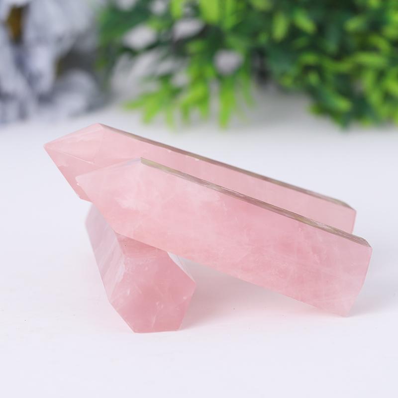 Natural Rose Quartz Point Healing Crystal Tower Wholesale Crystals USA