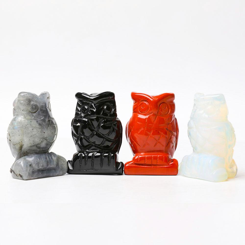 2.0" Crystal Carving Owl Figurine Decoration Wholesale Crystals USA