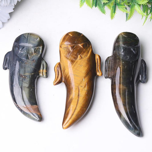 3" Tiger Eye Ghost Crystal Carvings for Halloween Wholesale Crystals USA