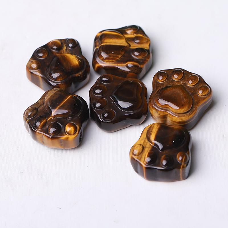 Tiger Eye 0.7" Cat Paw Crystal Carvings Wholesale Crystals USA