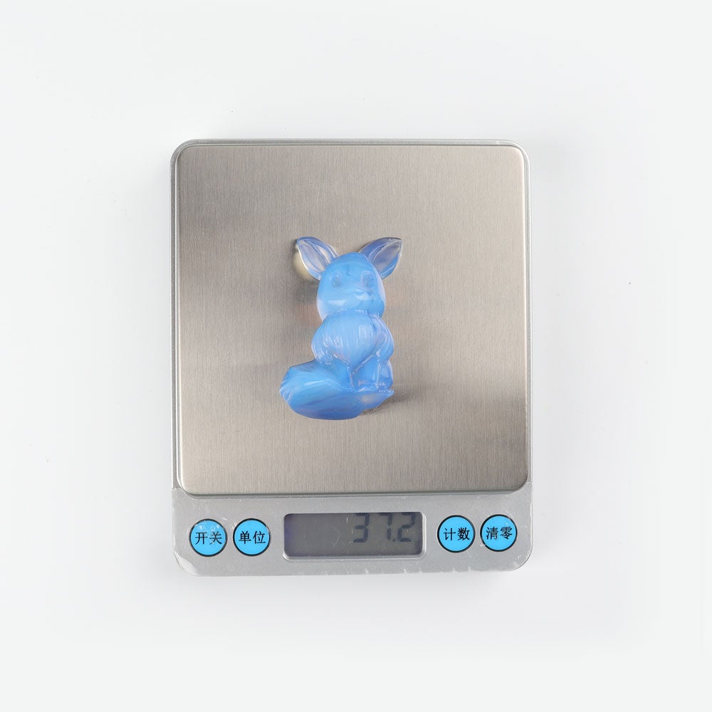 1.95" Blue Opalite Pokemon Evee Crystal Carvings Wholesale Crystals USA