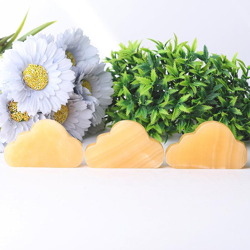 2.8" Yellow Jade Cloud Crystal Carvings Wholesale Crystals USA