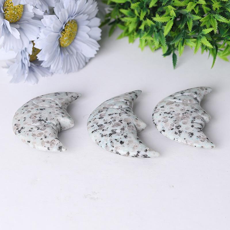 3" Kiwi Jasper Moon Crystal Carvings Wholesale Crystals USA