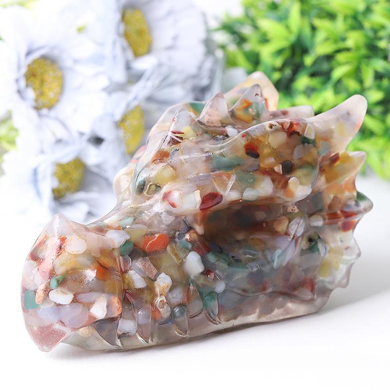 5.5" Large Resin Dragon Head Figurines Wholesale Crystals USA