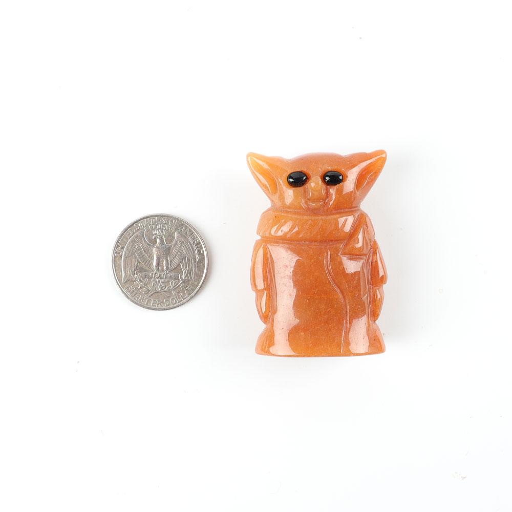 Red Aventurine Crystal Carving Yoda 2" Wholesale Crystals USA