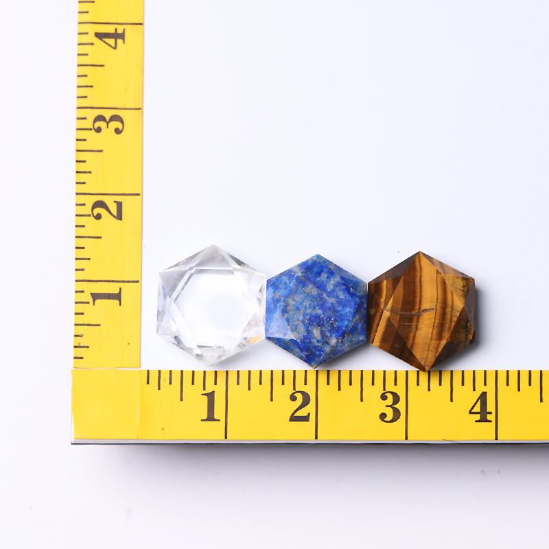 1" Crystal Hexagon Pocket Stone for Pendant for DIY Wholesale Crystals USA