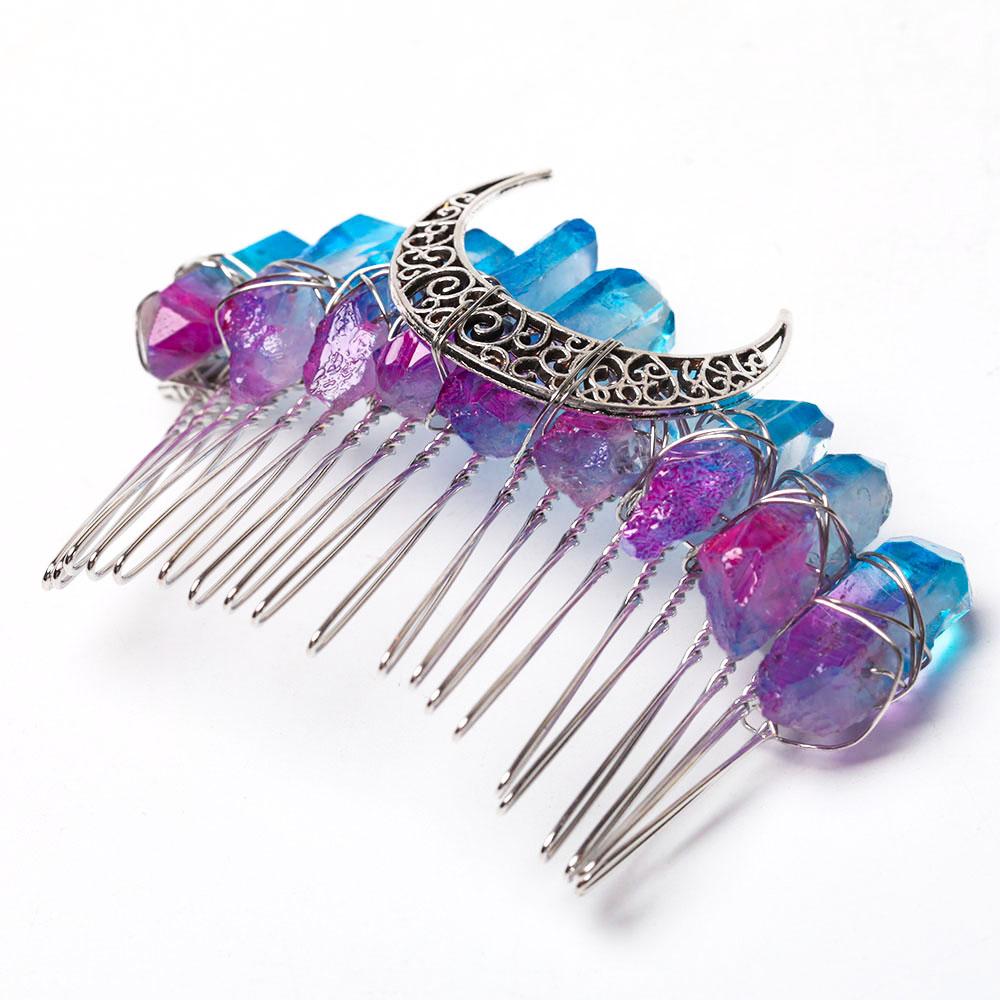 3" Aura Crystal Crown Comb Wholesale Crystals USA