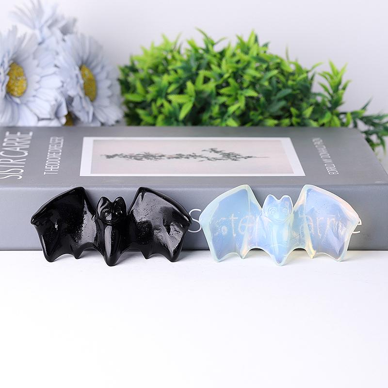 4" Bat Carving Crystal Carving for Halloween Decoration Wholesale Crystals USA