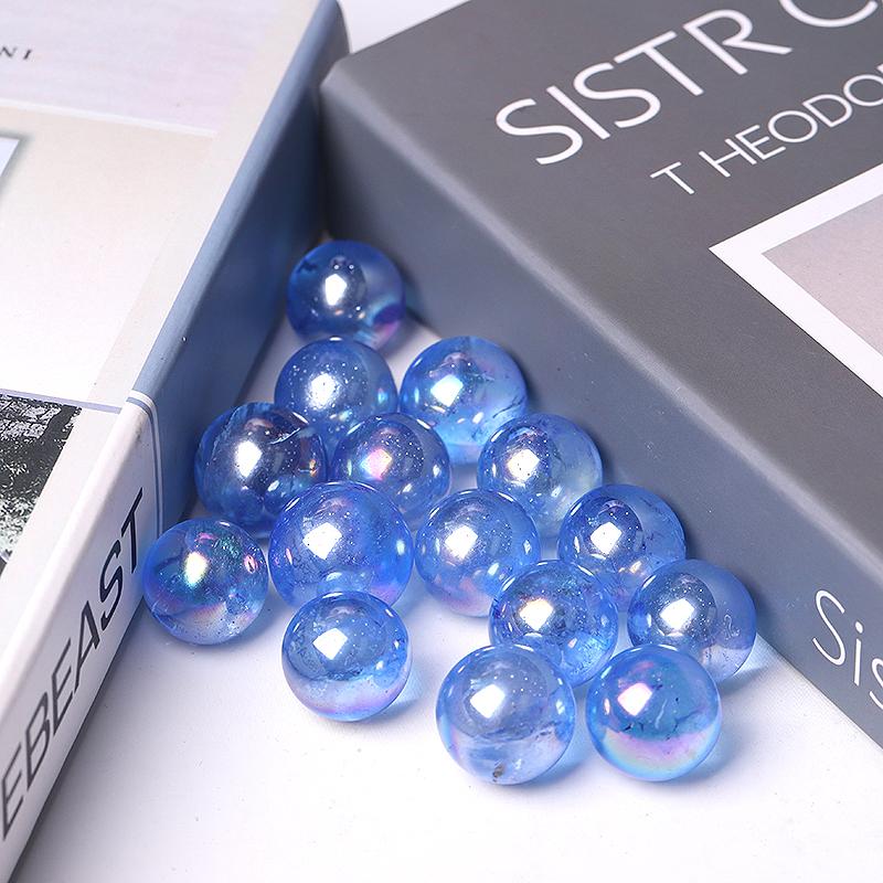0.5-0.7'' High Quality Dark Blue Aura Crystal Spheres Crystal Balls for Healing Wholesale Crystals USA
