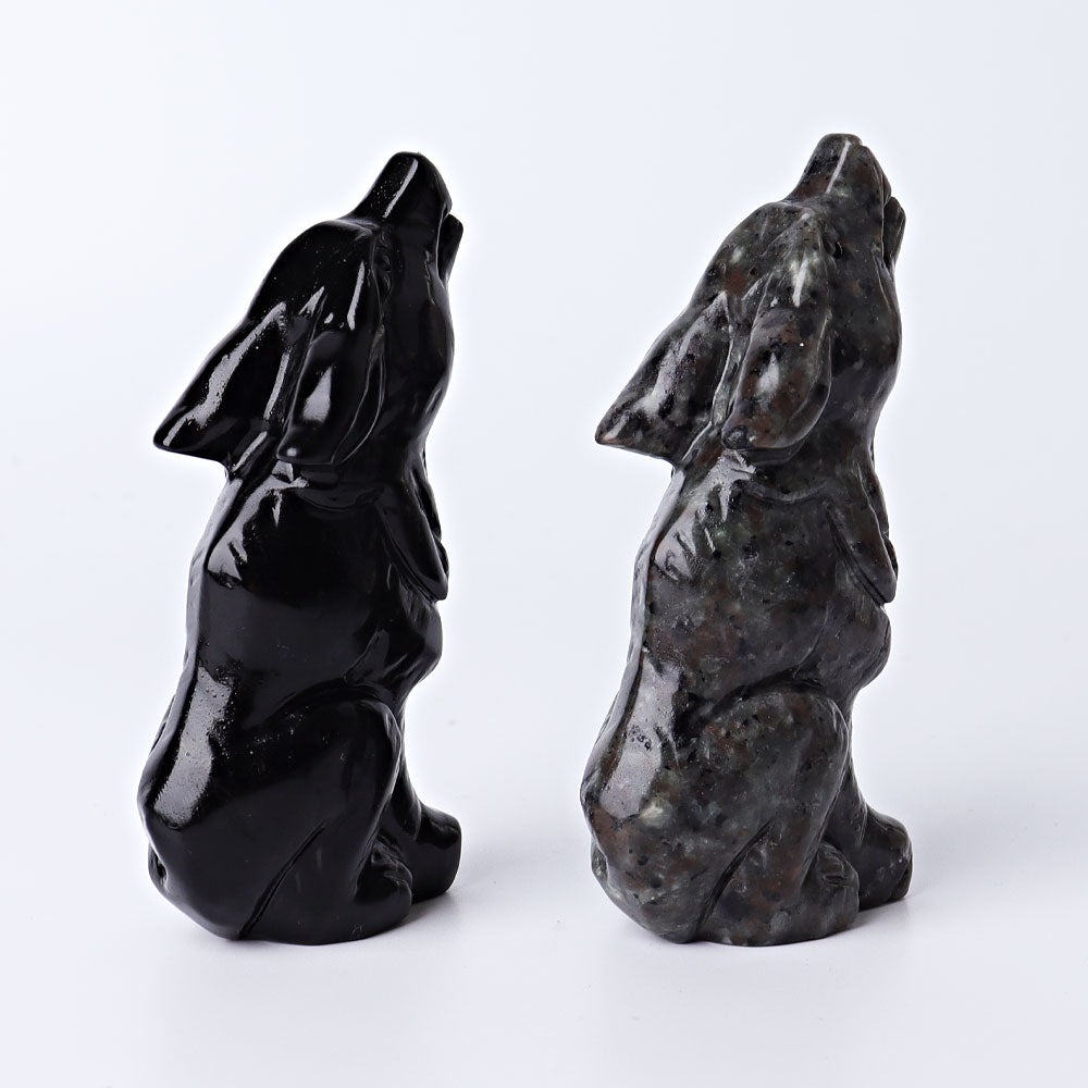 3.7" Wolf Crystal Carvings Wholesale Crystals USA