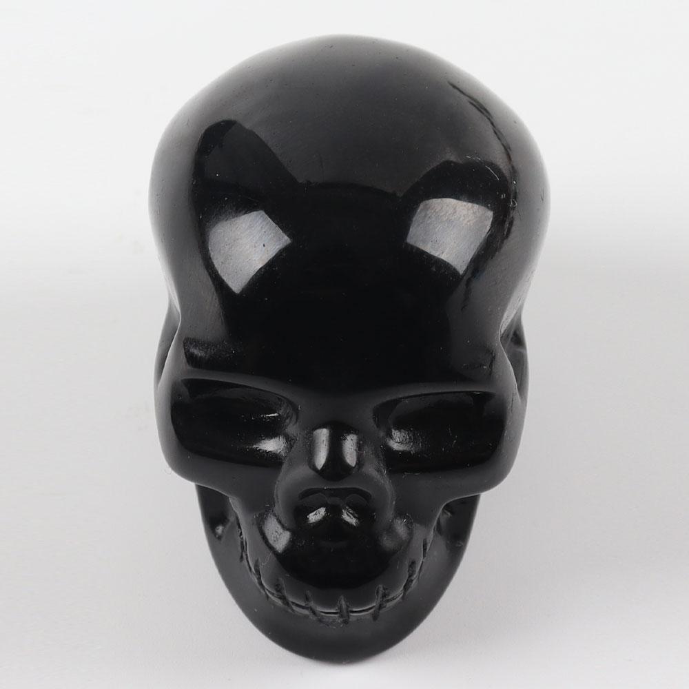 2.0" Black Obsidian Crystal Skull Hand Carved Gemstone Fine Art Sculpture Wholesale Crystals USA