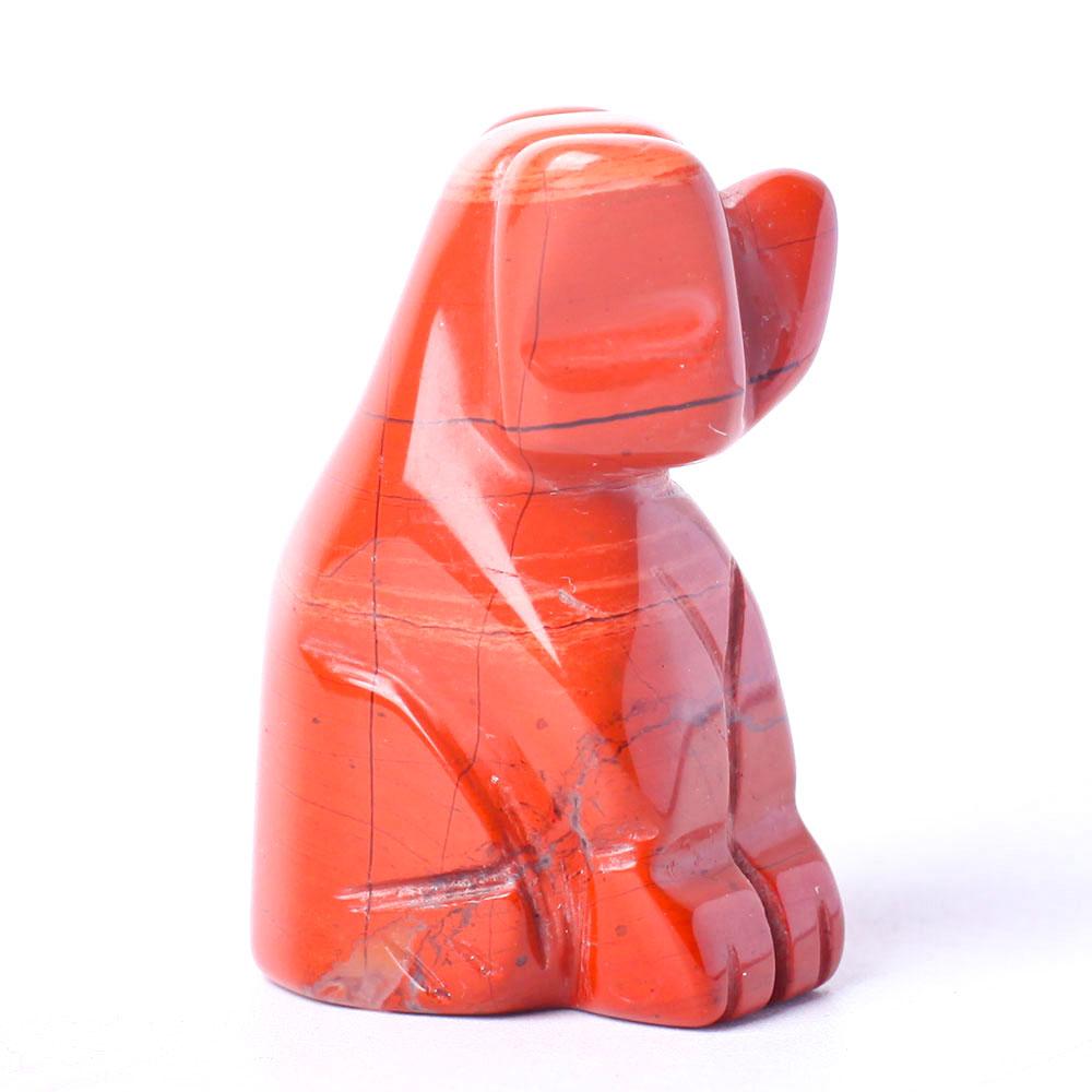 1.5" Red Jasper Dog Figurine Crystal Carvings Wholesale Crystals USA