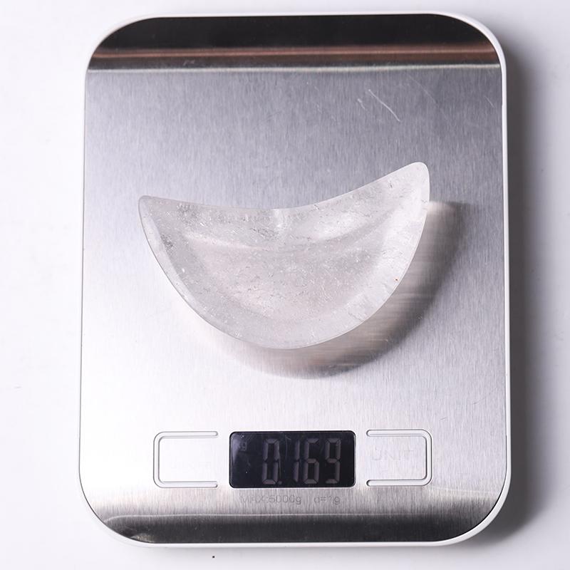 3.5" Clear Quartz Moon Shape Bowl Crystal Carvings Wholesale Crystals USA