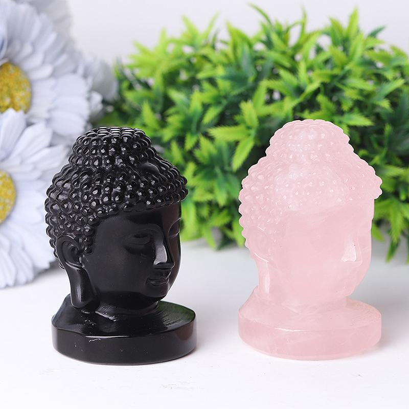 3" Buddha Head Crystal Carvings Wholesale Crystals USA