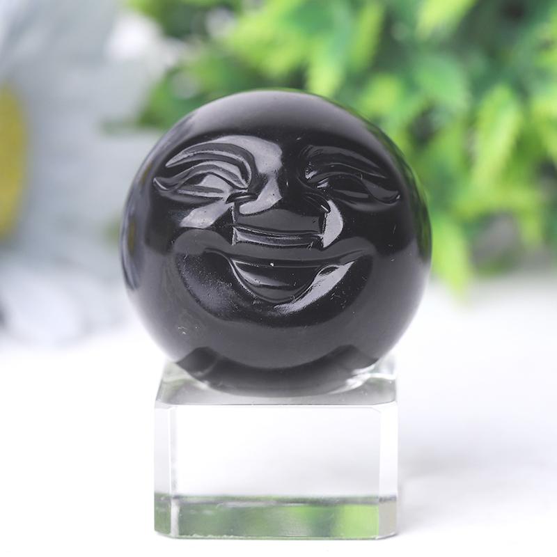 1.35" Smile Face Crystal Carvings Wholesale Crystals USA