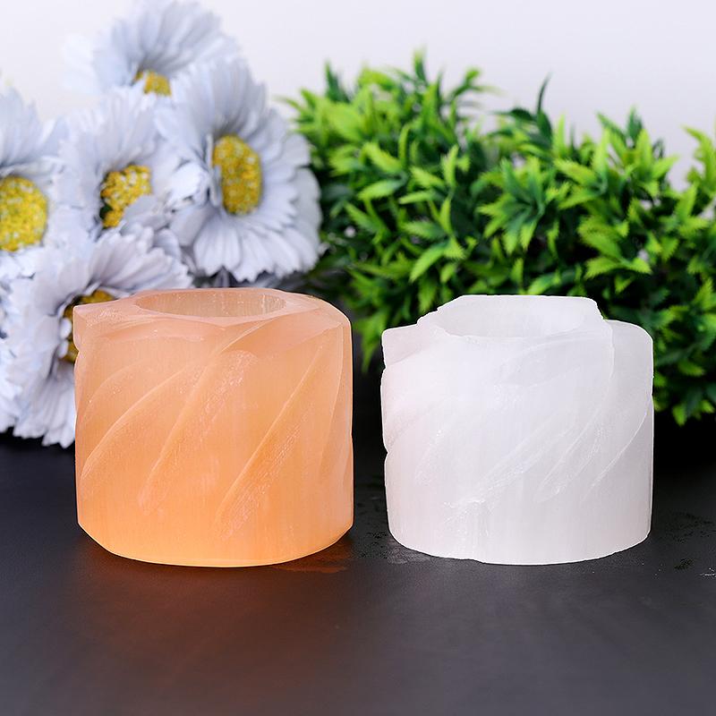 3" Selenite Candle Holder