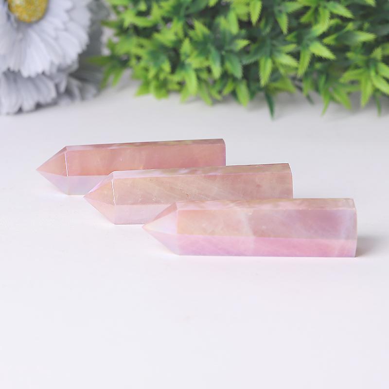 Wholesale Aura Rose Quartz Points for Collection Wholesale Crystals USA