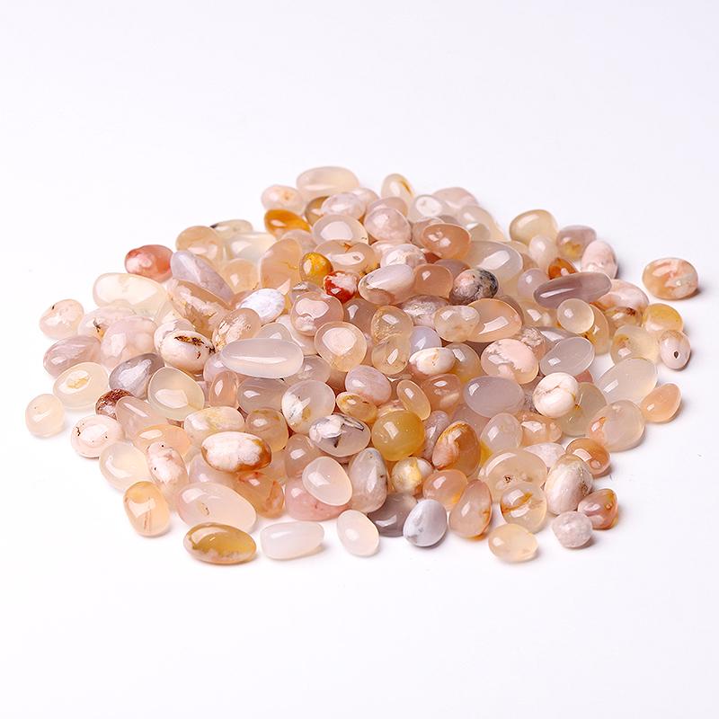 0.1kg 5-10mm High Quality Round Shape Flower Agate Chips Wholesale Crystals USA