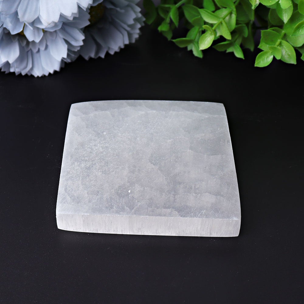 3" Square Selenite Coaster Wholesale Crystals USA