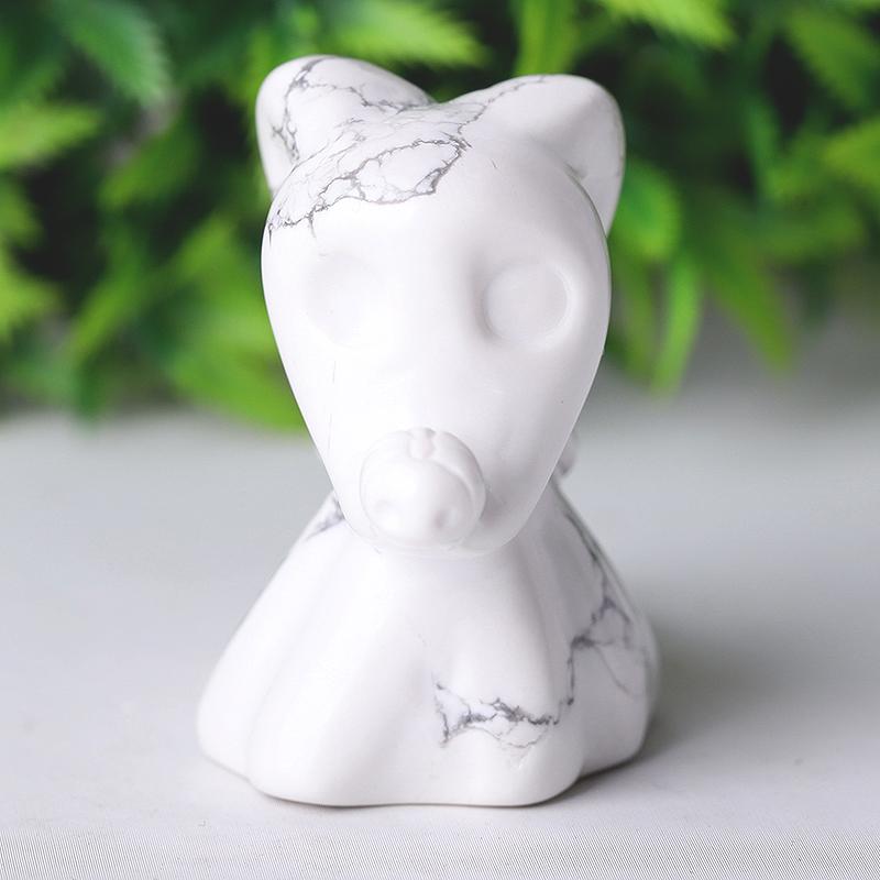 2.5" Howlite Ghost Dog Crystal Carvings Wholesale Crystals USA