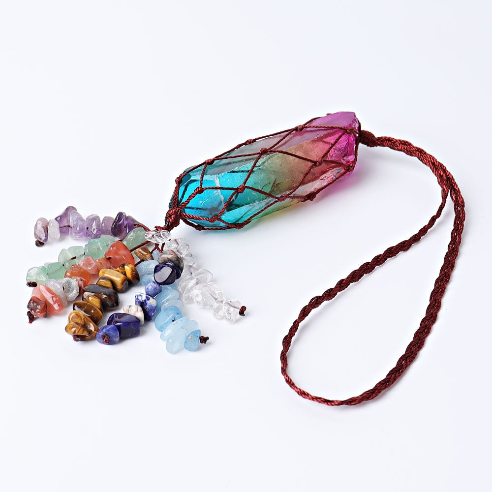 10" Chakra Aura Angel Crystal Hanging Ornament Wholesale Crystals USA