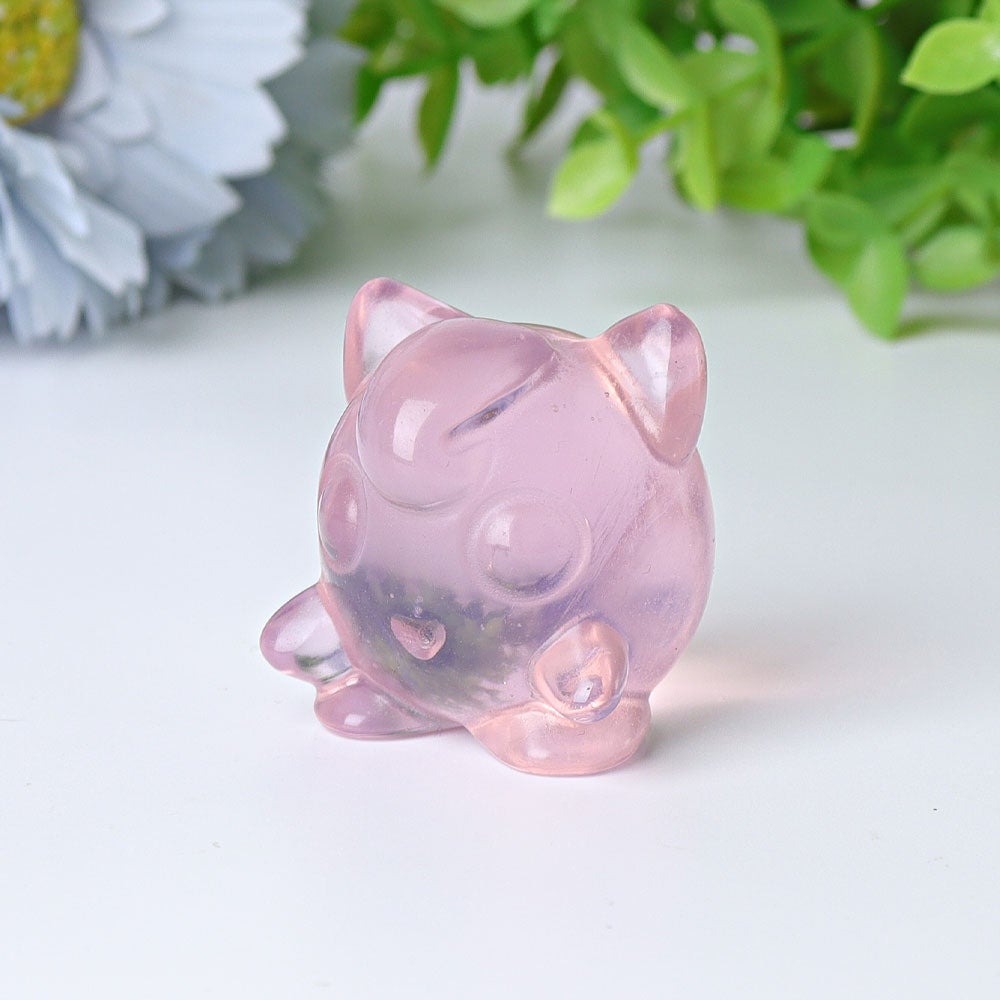 1.6" Pink Opalite Jiggly Puff Crystal Carvings Wholesale Crystals USA