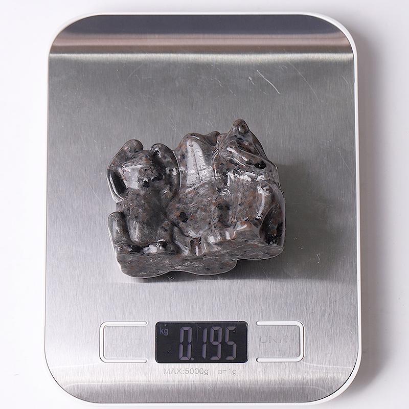 3" Yooperlite Frog See No Evil, Hear No Evil, Speak No Evil, Crystal Carvings Wholesale Crystals USA