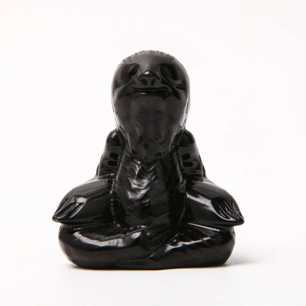 Black Obsidian Hand Carved Sloth Wholesale Crystals USA