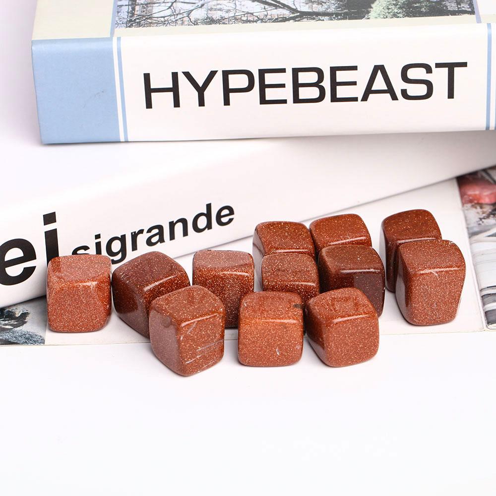 0.1kg Gold Sand Stone Crystal Cubes Wholesale Crystals USA
