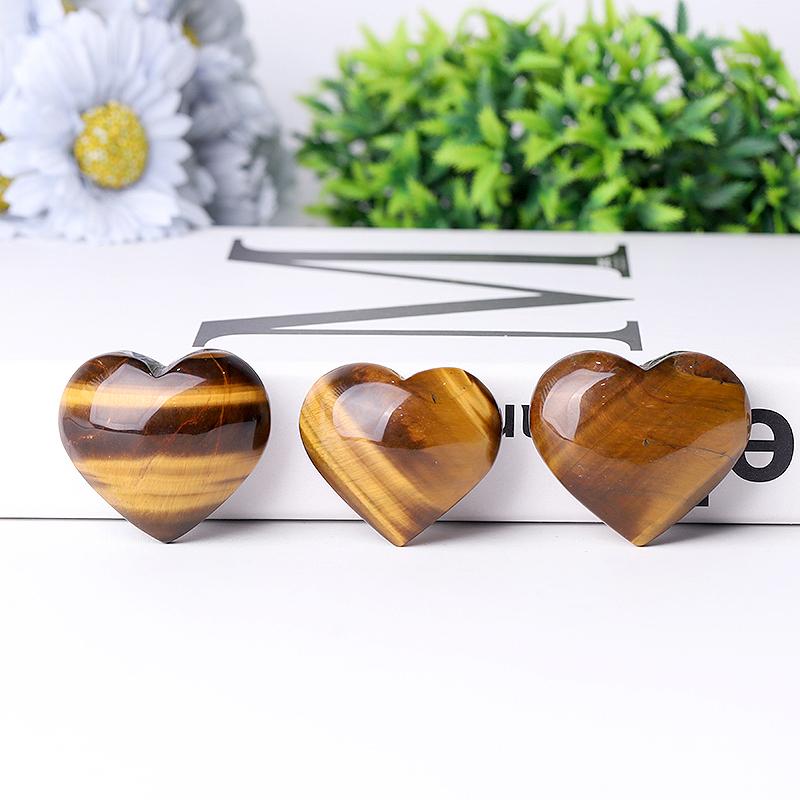 2" Tiger's Eye Heart Crystal Carvings Wholesale Crystals USA
