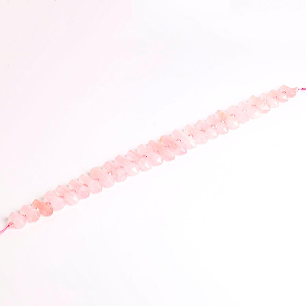 Rose Quartz Crystal Point Chain String for DIY Wholesale Crystals USA