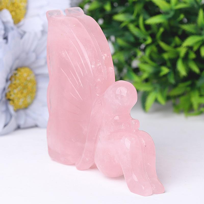 3.3" Rose Quartz Fairy Crystal Carvings Wholesale Crystals USA