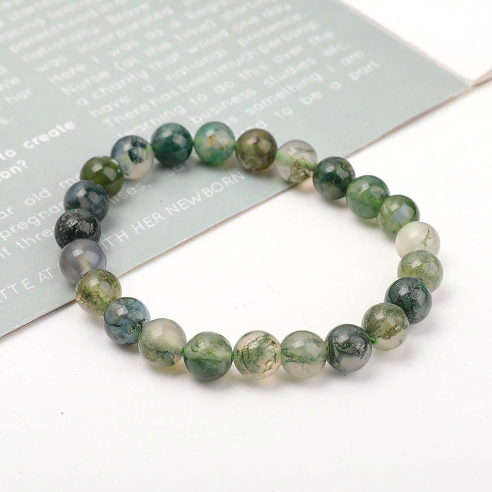 8mm Moss Agate Bracelet Wholesale Crystals USA