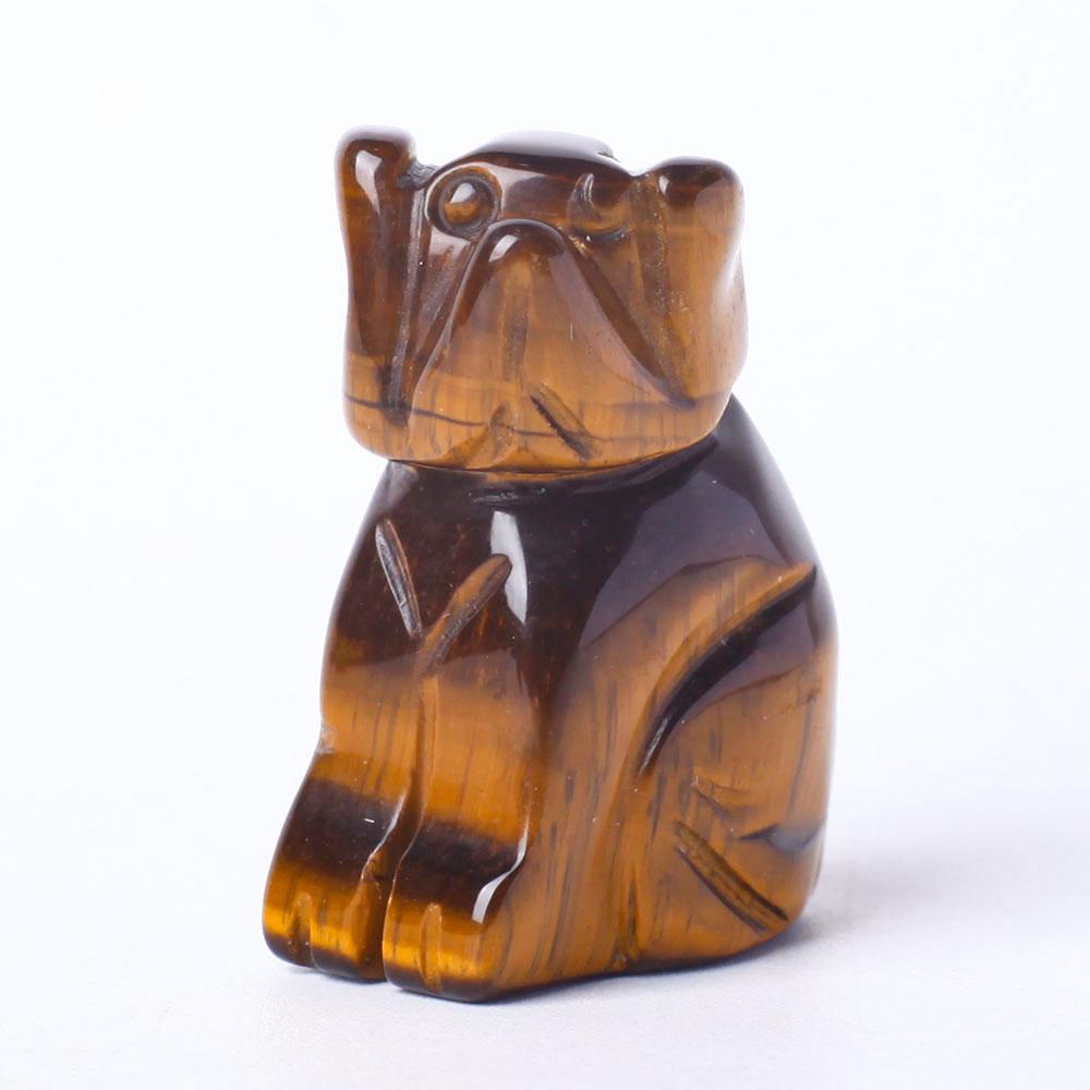Hand Carved Polished Dog Figurine Crystal Carvings Wholesale Crystals USA