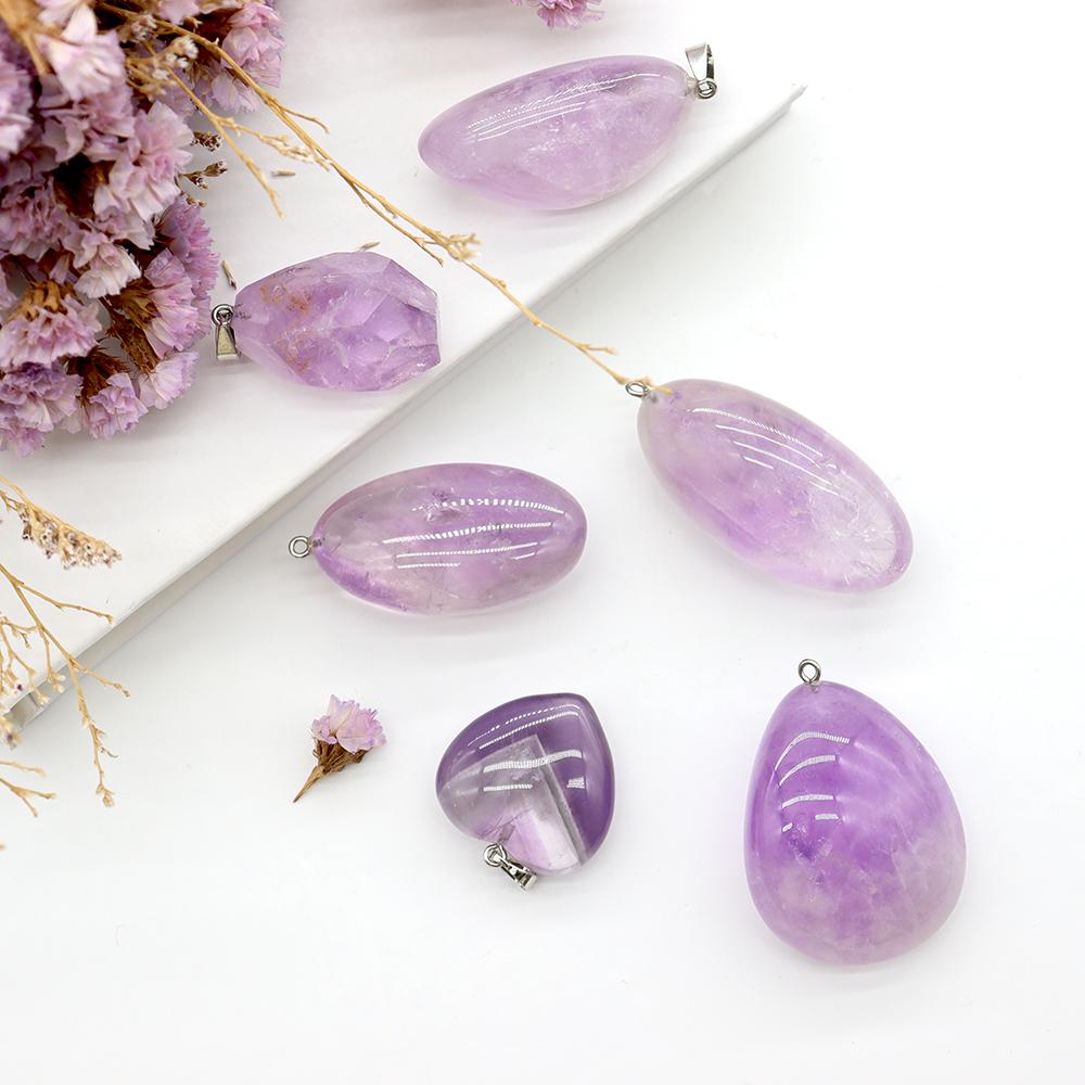 Gemstone Healing Crystal Amethyst Pendant 1pc Wholesale Crystals USA