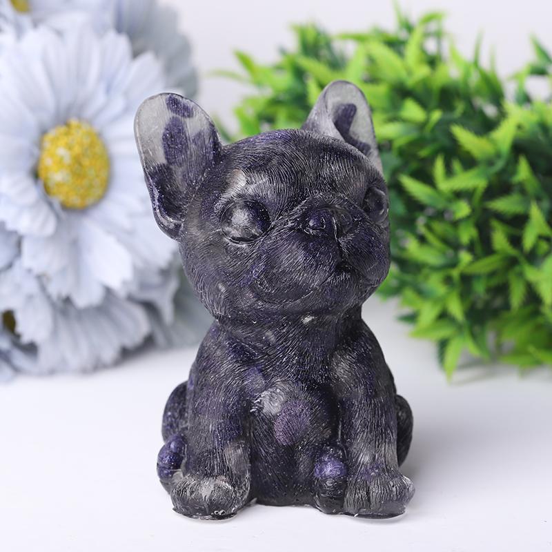 4" Resin French Bulldog Crystal Carvings Wholesale Crystals USA