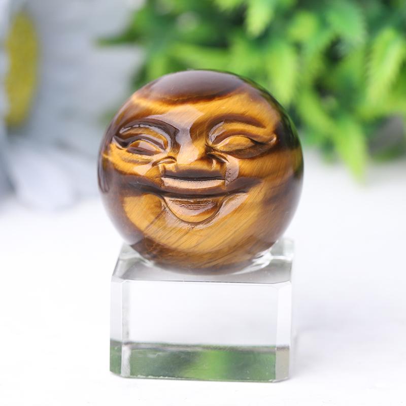 1.35" Smile Face Crystal Carvings Wholesale Crystals USA
