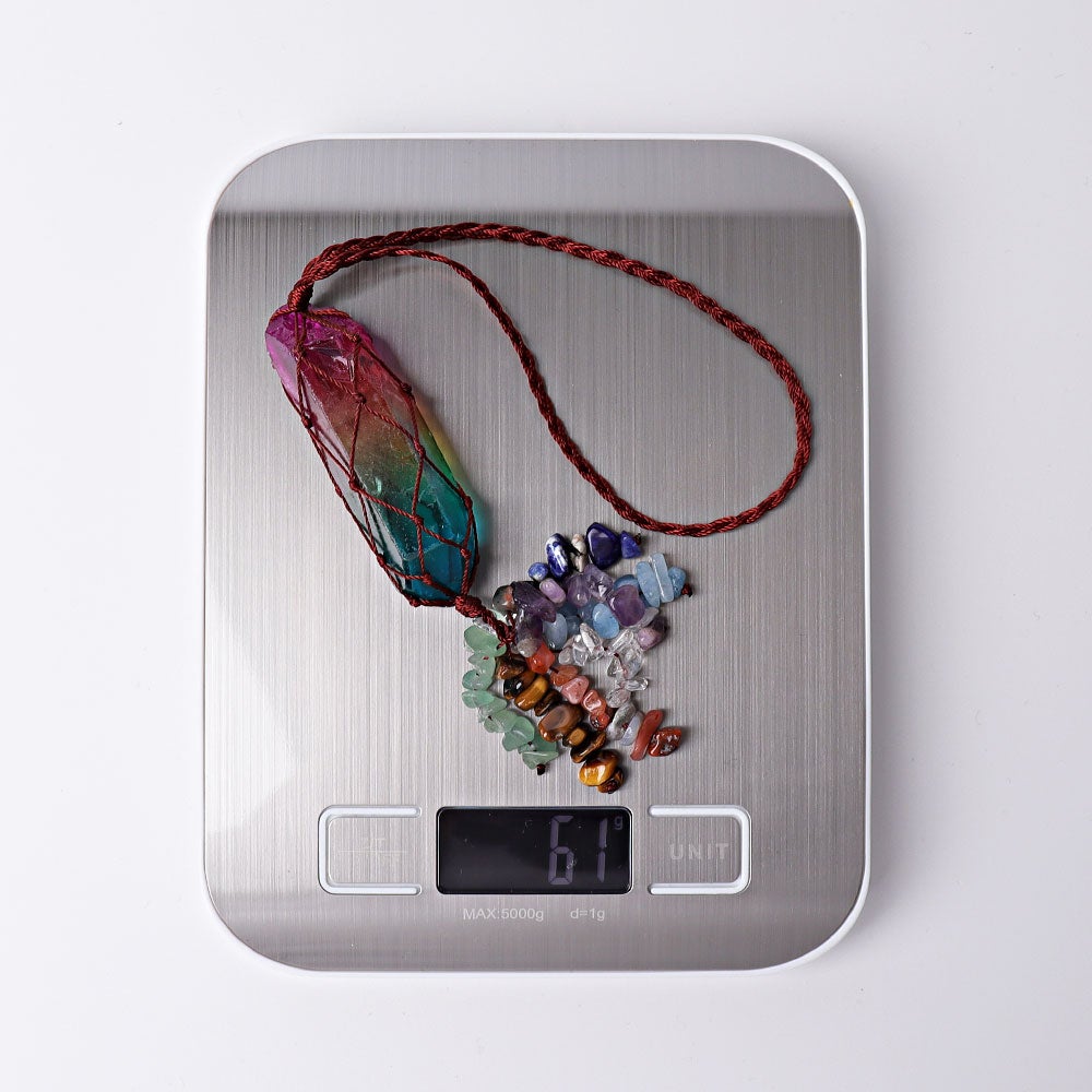 10" Chakra Aura Angel Crystal Hanging Ornament Wholesale Crystals USA