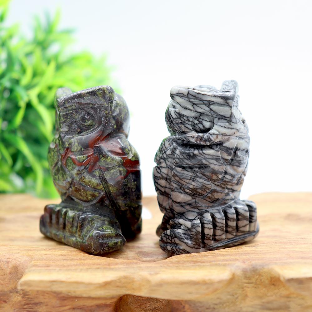 Hand Carved Owl Shaped Crystal Animal Carving Wholesale Crystals USA