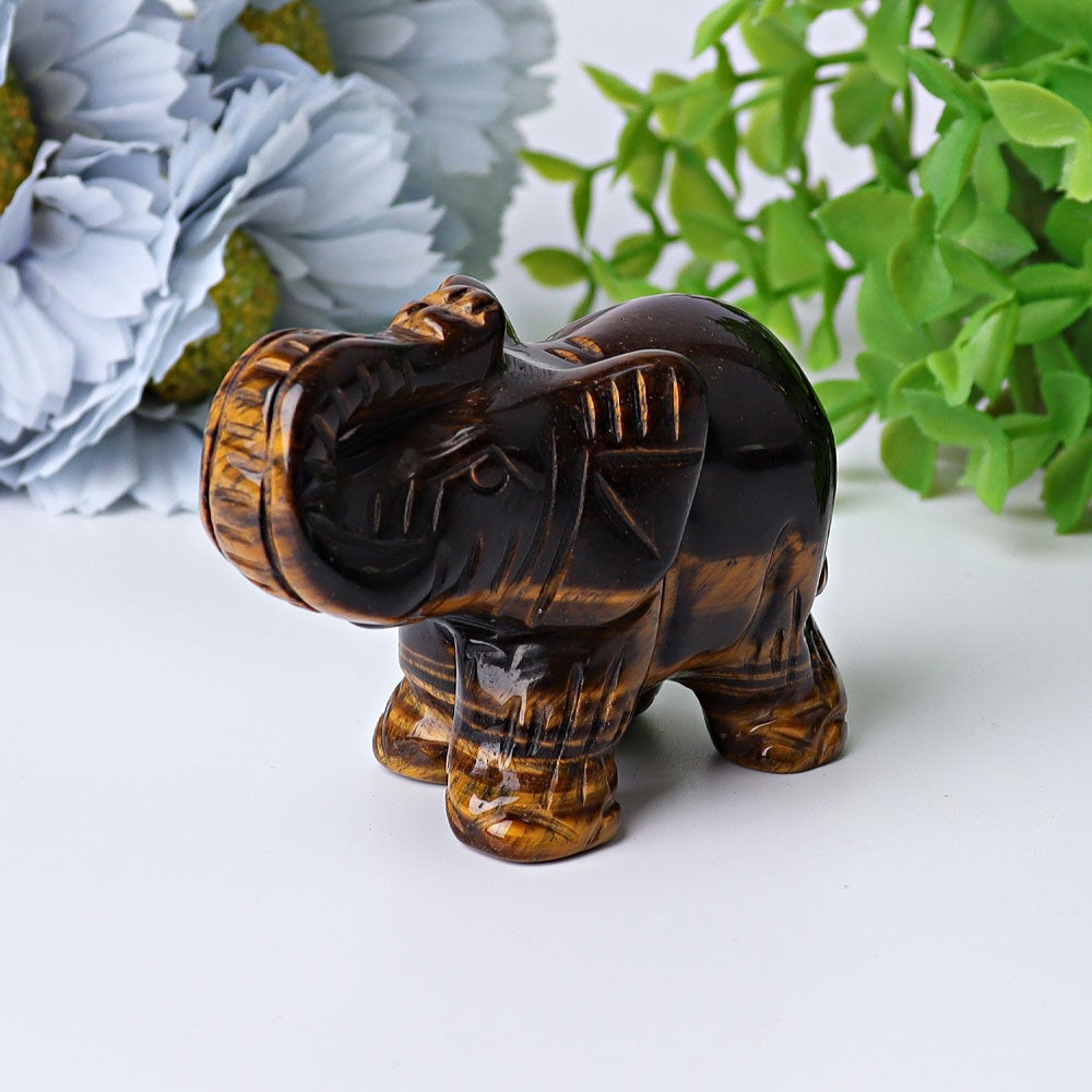 3" Elephant Crystal Carvings Wholesale Crystals USA